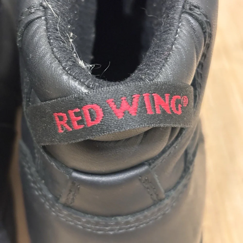 Red Wing Boots Men 12 Black Leather Steel Toe Waterproof Vibram Soles Work